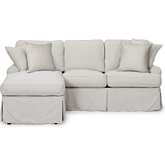 Horizon Slipcovered Sleeper Sofa with Reversible Chaise in Light Gray