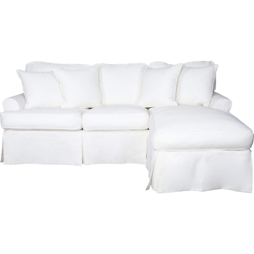 Horizon Slipcovered Sleeper Sofa with Reversible Chaise in White