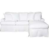 Horizon Slipcovered Sleeper Sofa w/ Reversible Chaise in White