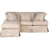 Horizon Slipcovered Sleeper Sofa with Reversible Chaise in Tan