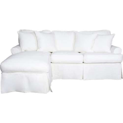 Horizon Slipcovered Sleeper Sofa w/ Reversible Chaise in Warm White