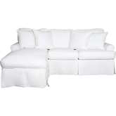 Horizon Slipcovered Sleeper Sofa with Reversible Chaise in Warm White