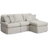 Horizon Slipcover Only for T Cushion Sectional Sofa & Chaise in Light Gray