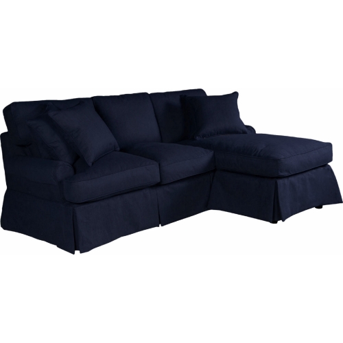 Horizon Slipcover Only for T Cushion Sectional Sofa & Chaise in Navy