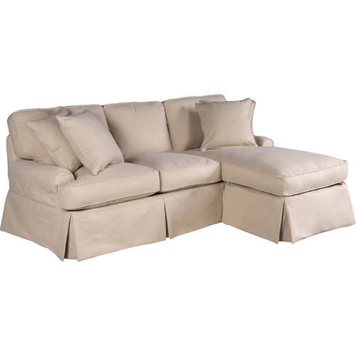 Horizon Slipcover Only for T Cushion Sectional Sofa & Chaise in Tan