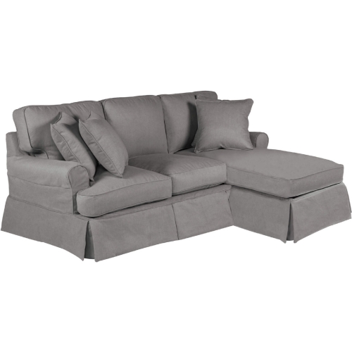 Horizon Slipcover Only for T Cushion Sectional Sofa & Chaise in Gray