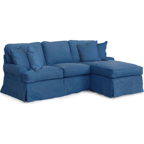 Horizon Slipcover Only for T Cushion Sectional Sofa & Chaise in Indigo Blue