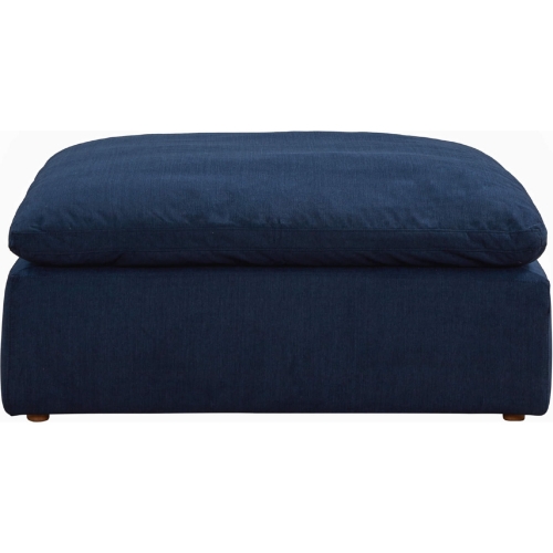 Comfy Puff Slipcovered Modular Sectional Square Ottoman in Navy Blue Performance Fabric