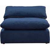 Comfy Puff Slipcover Only for Armless Modular Chair in Navy Blue Performance Fabric