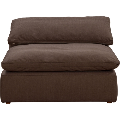 Comfy Puff Slipcover Only for Armless Modular Chair in Brown Performance Fabric