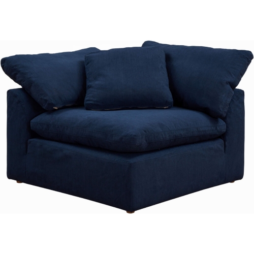 Comfy Puff Slipcovered Modular Sectional Arm Chair in Navy Blue Performance Fabric