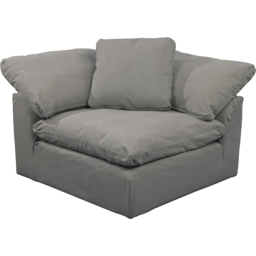 Comfy Puff Slipcovered Modular Sectional Arm Chair in Gray Performance Fabric