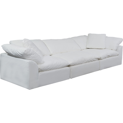 Comfy Puff Slipcover Only for 3 Piece Modular Sofa in White Fabric