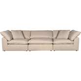 Comfy Puff Slipcover Only for 3 Piece Modular Sofa in Tan Fabric