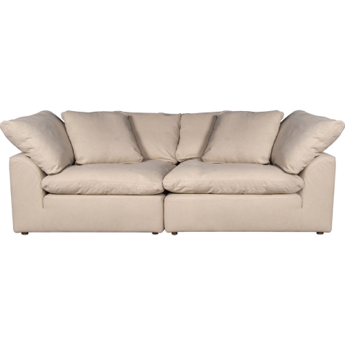 Comfy Puff Slipcover Only for 2 Piece Modular Loveseat in Tan Fabric