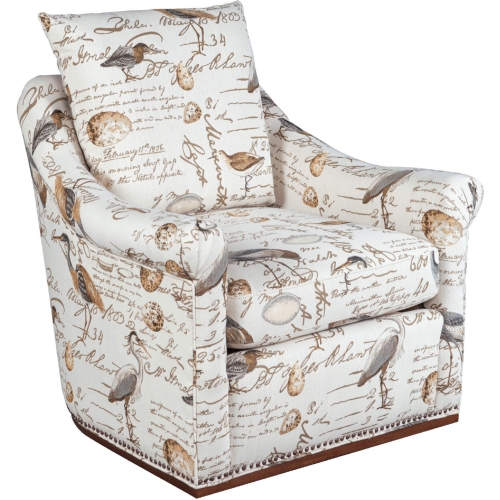 Birdscript Accent Swivel Chair in Multicolor Fabric