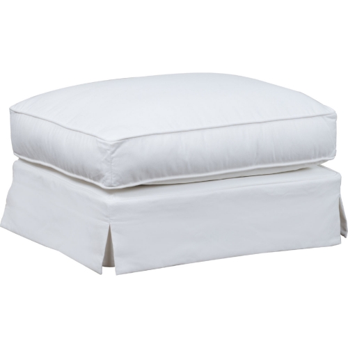 Ariana Slipcovered Ottoman in White Performance Fabric