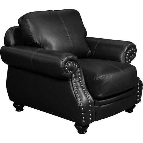 Charleston Accent Chair in Black Top Grain Leather