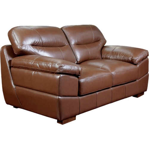 Jayson Loveseat in Chestnut Brown Top Grain Leather