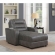Power Reclining Chaise Lounge Chair with Charger in Gray Fabric
