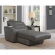 Power Reclining Chaise Lounge Chair with Charger in Gray Fabric
