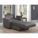 Power Reclining Chaise Lounge Chair with Charger in Gray Fabric