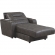 Power Reclining Chaise Lounge Chair with Charger in Gray Fabric