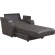 Power Reclining Chaise Lounge Chair with Charger in Gray Fabric