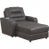 Power Reclining Chaise Lounge Chair with Charger in Gray Fabric