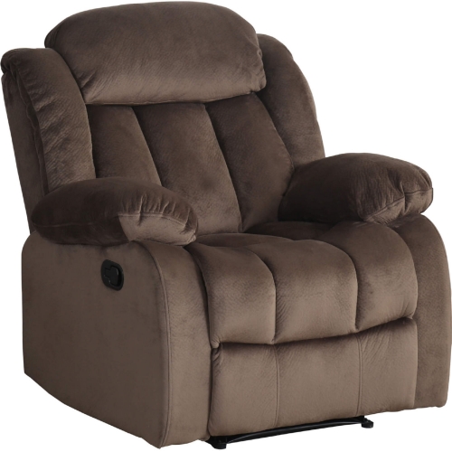 Teddy Bear Manual Recliner in Cocoa Brown Fabric