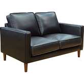 Prelude Loveseat in Black Top Grain Leather