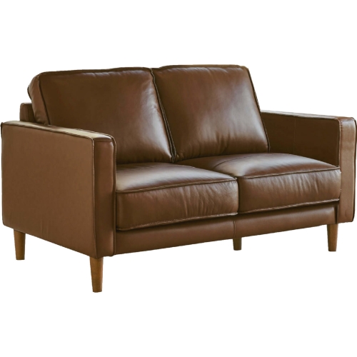 Prelude Loveseat in Chestnut Brown Top Grain Leather