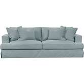 Newport Slipcover Only for Recessed Fin Arm 94" Sofa in Ocean Blue Performance Fabric