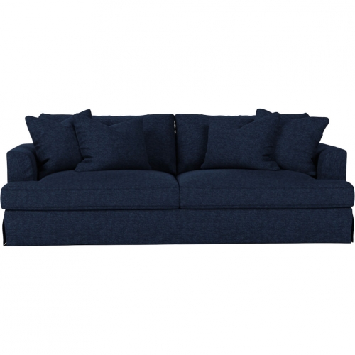 Newport Slipcover Only for Recessed Fin Arm 94" Sofa in Navy Blue Performance Fabric