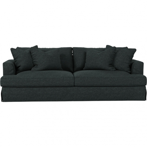 Newport Slipcover Only for Recessed Fin Arm 94" Sofa in Dark Gray Performance Fabric