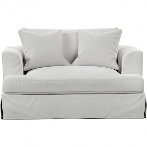 Newport Slipcover Only for Chair & A Half in White Performance Fabric