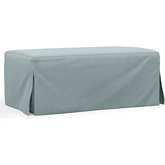 Newport Slipcovered 44" Wide Ottoman in Ocean Blue Fabric