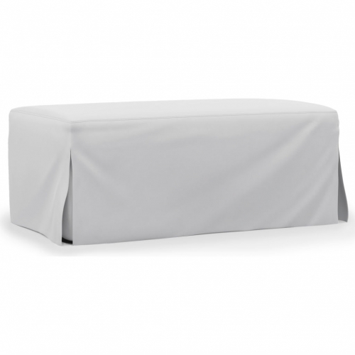 Newport Slipcovered 44" Wide Ottoman in White Fabric