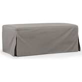 Newport Slipcover Only for 44" Wide Ottoman in Gray Performance Fabric