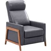 Edge Pushback Recliner in Gray Leather