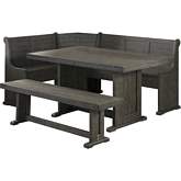 Sunny Dining Nook Table Set in Distressed Gray Wood