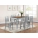 Riverdale 7 Piece Counter Dining Set in Natural & Gray Wood & Neutral Fabric