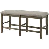 Hillcrest 42" Counter Dining Bench in Wire Brushed Brown Gray Wood