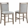 Dorset Hills 7 PC Counter Height Dining Set in White Marble Veneer, Wood & Gray Linen