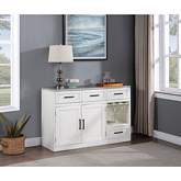 Lido Bay Server in Wire Brushed White & Gray Finish Wood