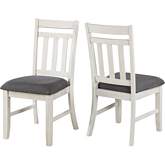 Lido Bay Dining Chair in Wire Brushed White Wood & Gray Linen (Set of 2)