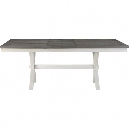 Lido Bay 60" Extention Dining Table in Wire Brushed White & Gray Wood