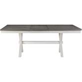 Lido Bay 60" Extention Dining Table in Wire Brushed White & Gray Wood