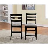 Palermo Counter Stool in Wire Brushed Black Wood & Linen (Set of 2)