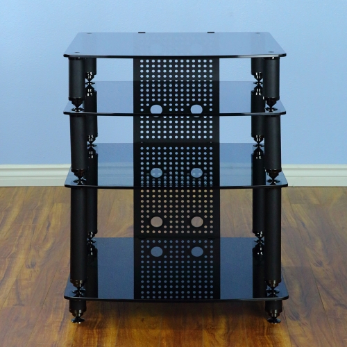 36000 Series Professional Audio Rack in Black w/ Black Tempered Glass